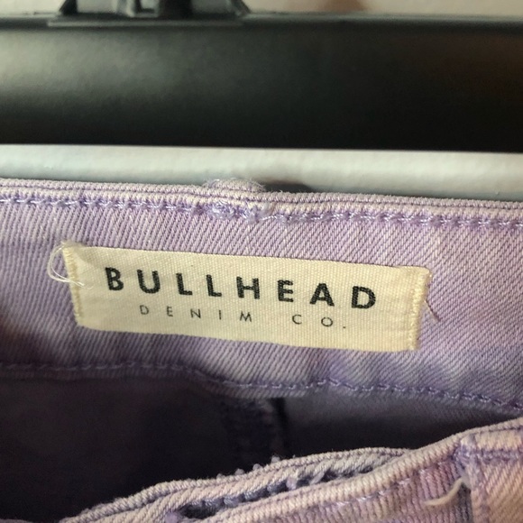 BullHead High Rise Purple Jean Frayed Shorts 1 Jr - Picture 3 of 7
